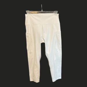 🆕 ✨ NWOT 90 Degree By Reflex White Ankle Leggings w/ Pockets | XL